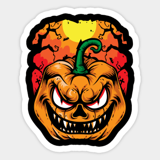 Creepy Jack O Lantern Pumpkin Halloween Sticker